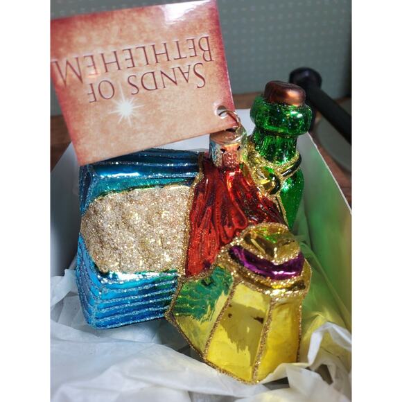 Sands of Bethlehem Religious Glass Ornaments -Set Of 4- Made with Holy Land Sand - Picture 12 of 16